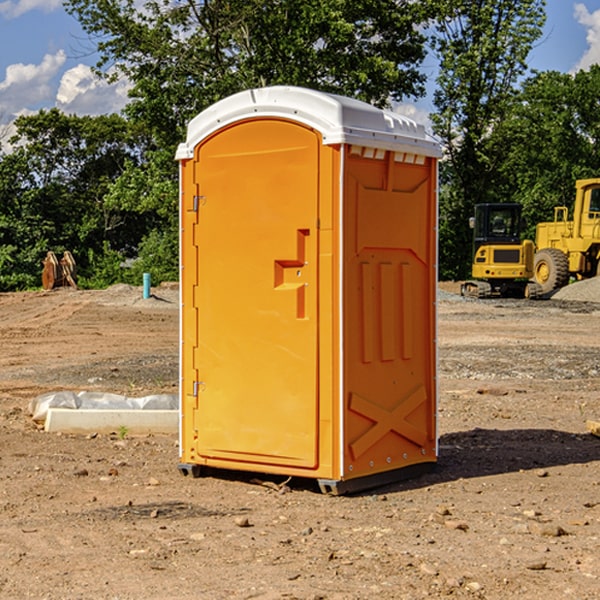 how often are the portable restrooms cleaned and serviced during a rental period in Blue Gap